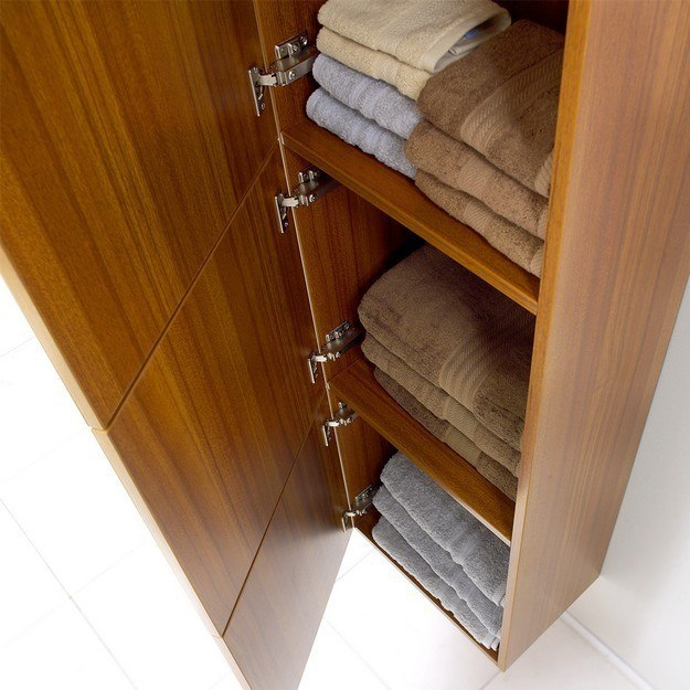 Fresca Fst8090Tk Teak Bathroom Linen Side Cabinet W/ 3 Large Storage ... intended for A Deep Dive into the Fresca Teak Linen Side Cabinet's Storage Solutions