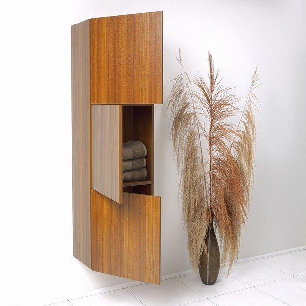 Fresca Fst8090Tk Teak Bathroom Linen Side Cabinet W/ 3 Large Storage ... pertaining to Fresca Black Bathroom Linen Side Cabinet With 3 Large Storage Areas, Teak