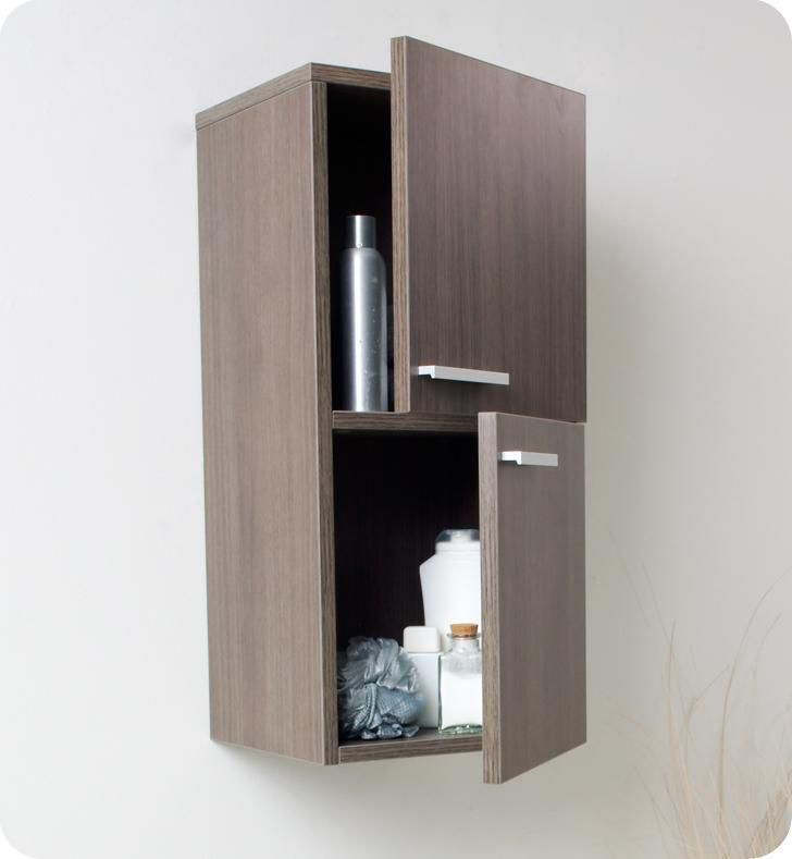 Fresca Gray Oak Bathroom Linen Side Cabinet W/ 2 Storage Areas | Wall ... pertaining to Fresca Gray Oak Bathroom Linen Side Cabinet With 2 Storage Areas