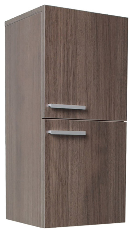 Fresca Gray Oak Bathroom Linen Side Cabinet With 2 Storage Areas ... inside Fresca Allier Gray Oak Bathroom Linen Side Cabinet With 2 Doors, Gray Oak