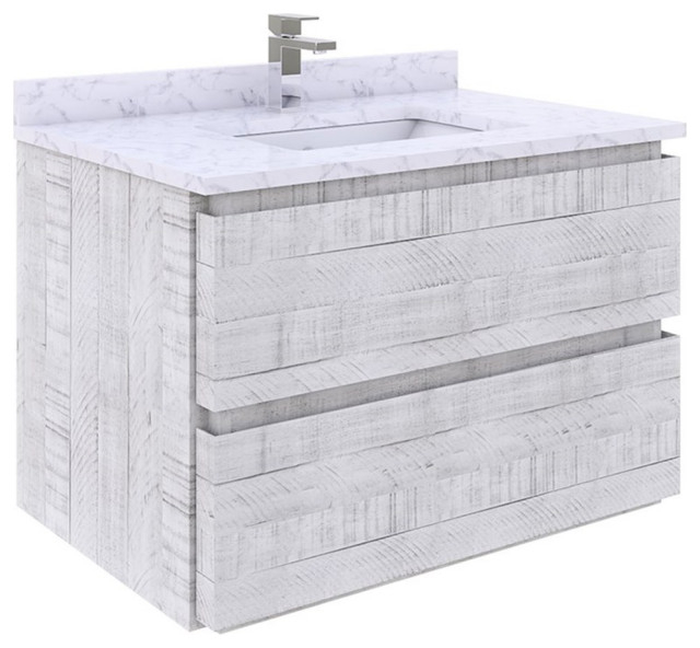 Fresca Stella 29" Wall Hung Single Bathroom Cabinet In Rustic White - Farmhouse - Bathroom ... with Bringing Rustic Elegance to Your Bathroom with the Fresca Stella 29" Cabinet