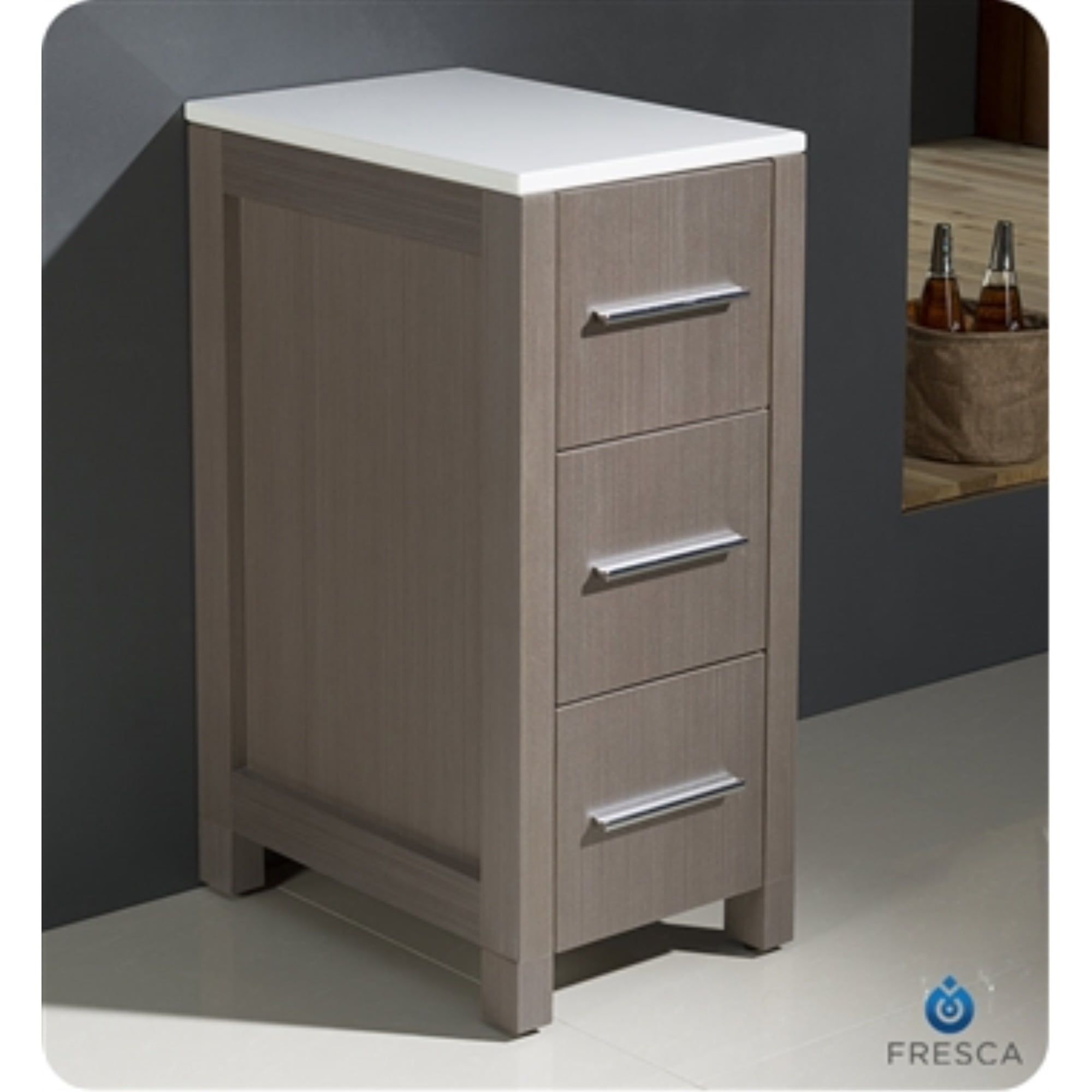 Fresca Torino 12" Gray Oak Bathroom Linen Side Cabinet - Walmart.com pertaining to A Deep Dive into the Fresca Gray Oak Bathroom Side Cabinet's Features