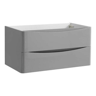 Fresca Tuscany 36" 2-Drawer Modern Wood Bathroom Cabinet In Glossy Gray ... within Unlock Small-Space Storage Secrets with the Fresca Oxford Linen Cabinet
