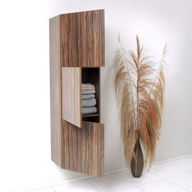 Fresca Walnut Bathroom Linen Side Cabinet With 3 Large Storage Areas ... within Fresca Teak Bathroom Linen Side Cabinet With 3 Large Storage Areas