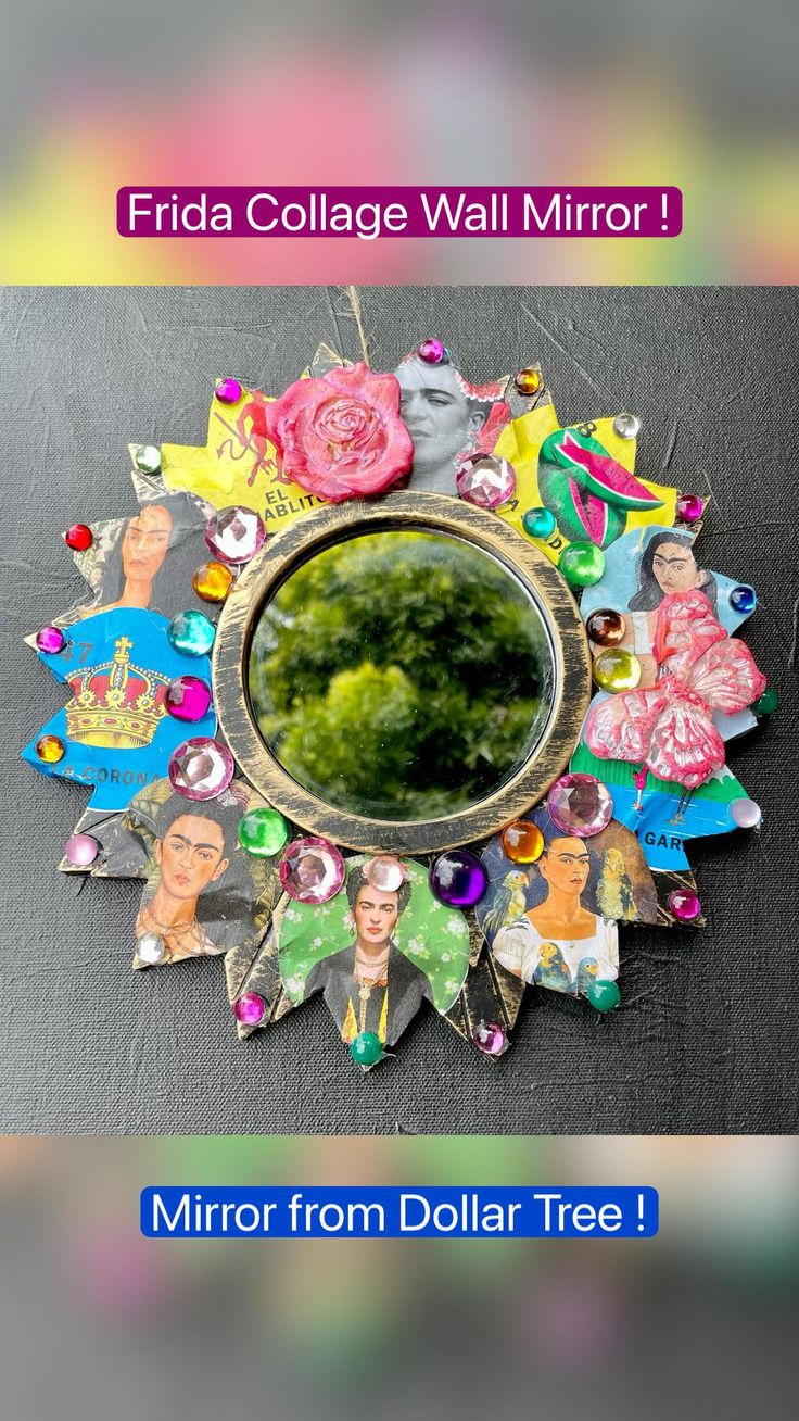 Frida Collage Wall Mirror ! I Just Went To Dollar Tree And Got This ... with regard to Frida Wall Mirror