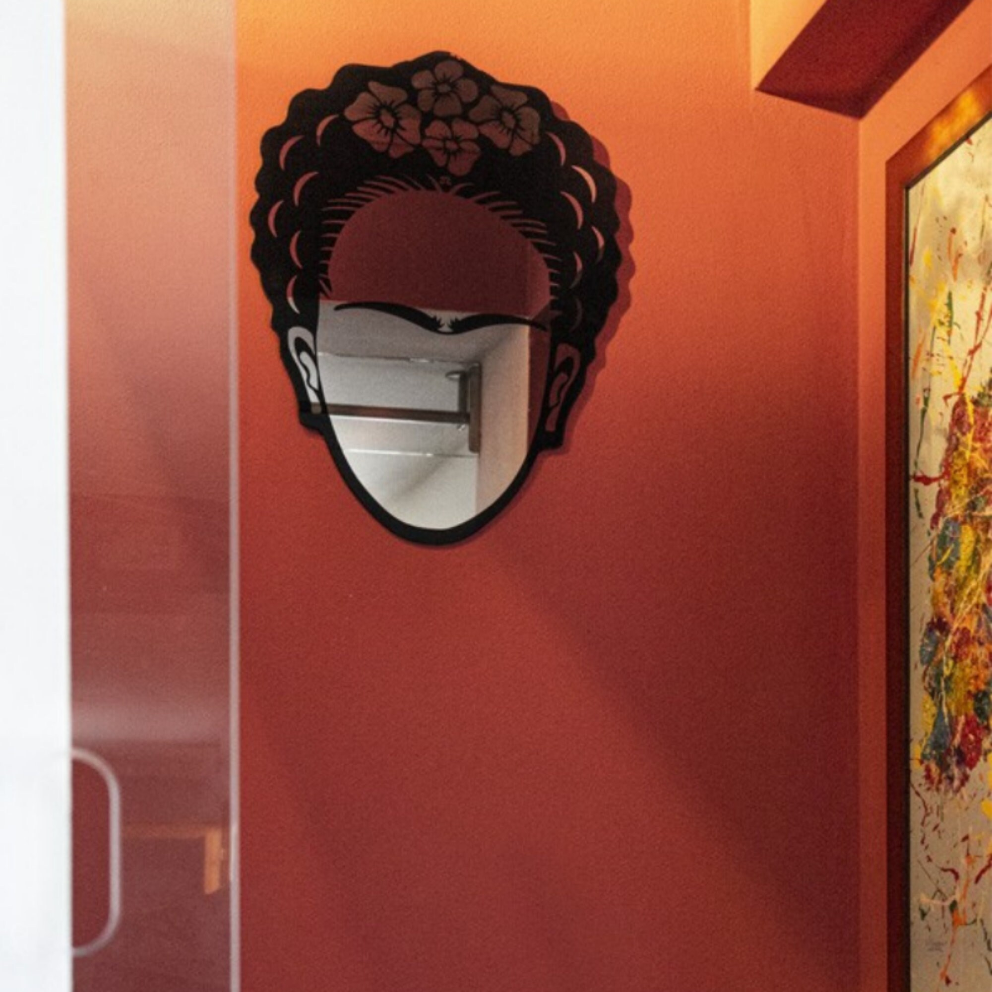 Frida Kahlo Mirror. Particular Wall Mirror 'Mexican Girl'. Handcrafted ... regarding Frida Wall Mirror