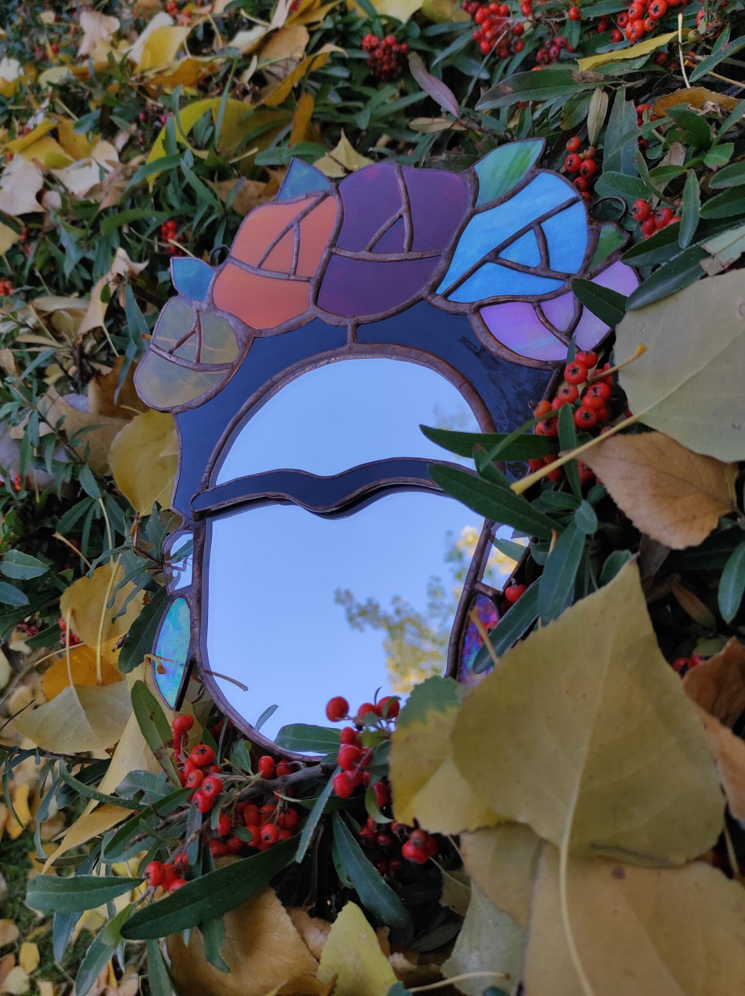 Frida Kahlo Wall Mirror,Frida Kahlo Stained Glass Wall Hanging,Unique ... intended for Frida Wall Mirror