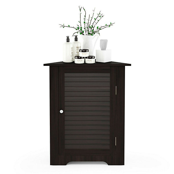 Furinno Indo Corner Louver Door Cabinet, Espresso regarding Beyond Storage What The Furinno Indo Double Door Cabinet Offers