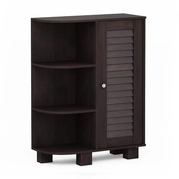 Furinno Indo Espresso Storage Shelf With Louver Door Cabinet Fr18695Ex ... inside Beyond Storage What The Furinno Indo Double Door Cabinet Offers