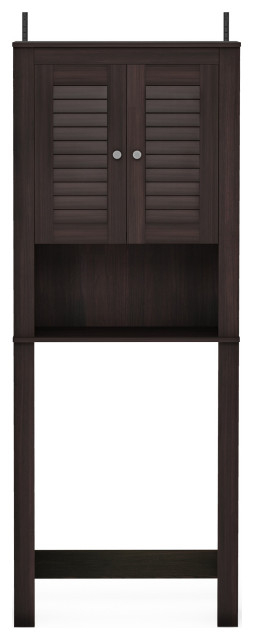 Furinno Indo Louver Door Bath Cabinet, Espresso - Transitional ... intended for Beyond Storage What The Furinno Indo Double Door Cabinet Offers