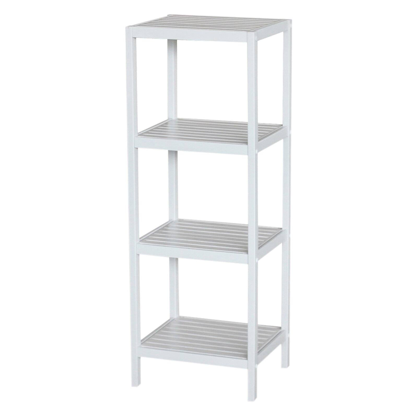 Gallerie Decor Natural Spa 4-Shelf Transitional Bamboo Tower In White - Walmart.com with regard to Gallerie Decor Natural Spa 5-Shelf Transitional Bamboo Cabinet In White