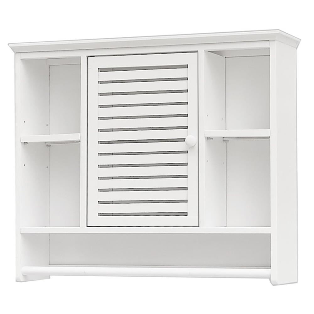 Gallerie Decor Natural Spa Transitional Bamboo Compartment Wall Shelf In White - Walmart.com with Gallerie Decor Natural Spa 5-Shelf Transitional Bamboo Cabinet In White