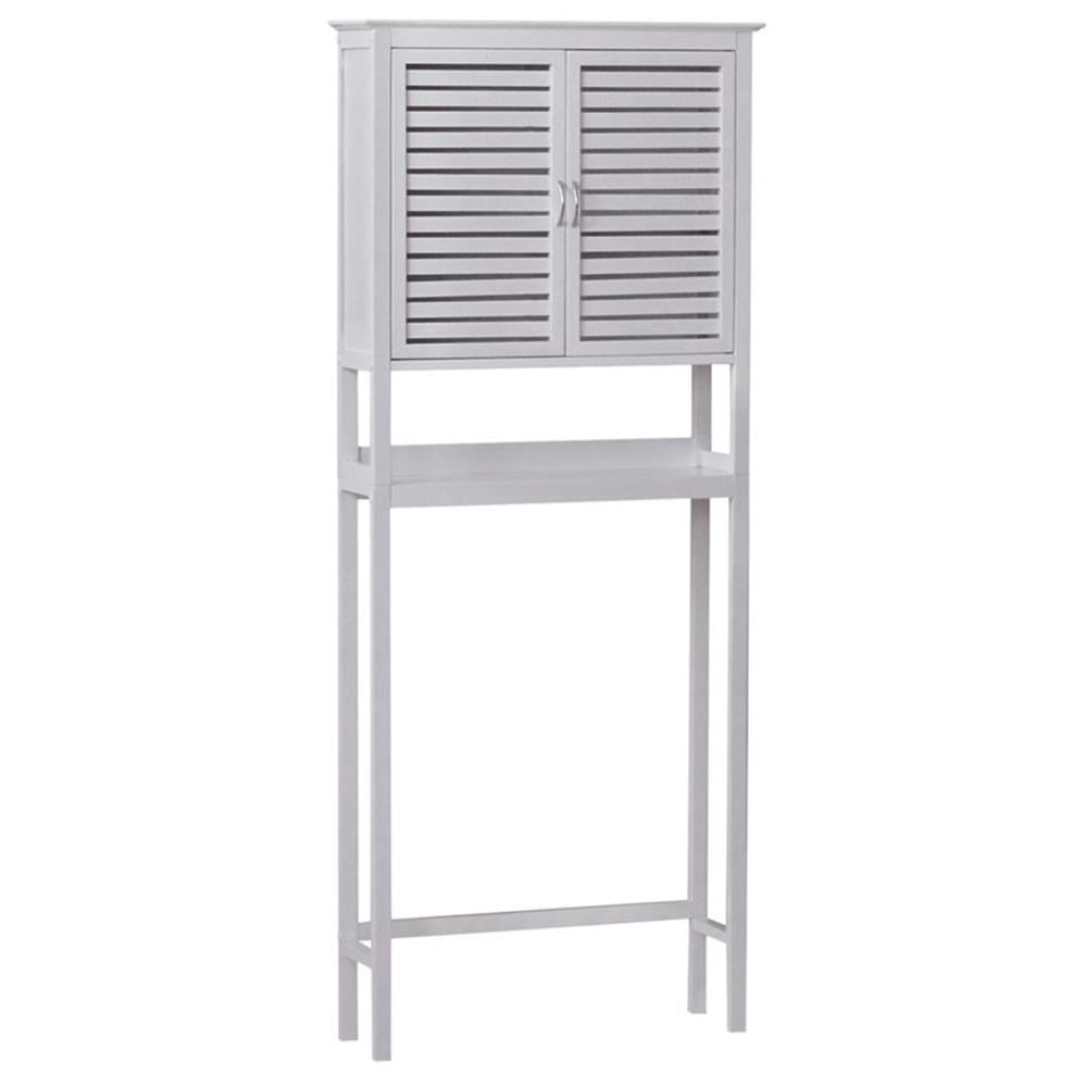 Gallerie Decor Natural Spa Transitional Bamboo Space Saver In White - Walmart.com with regard to Gallerie Decor Natural Spa 5-Shelf Transitional Bamboo Cabinet In White