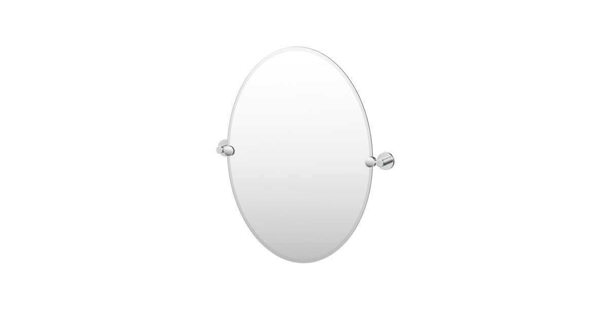 Gatco 4669 Reveal 19-1/2" W X 26-1/2" H Oval Frameless Bathroom Mirror ... inside Gatco 4059 Elevate 24" W X 26-1/2" H Oval Frameless Bathroom Wall - Chrome