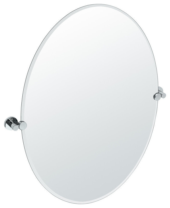 Gatco 4689Lg Channel 24" W X 32" H Oval Frameless Bathroom Wall - Wall ... intended for Why the Gatco Elevate Oval Mirror is a Perfect Fit for Modern Bathrooms