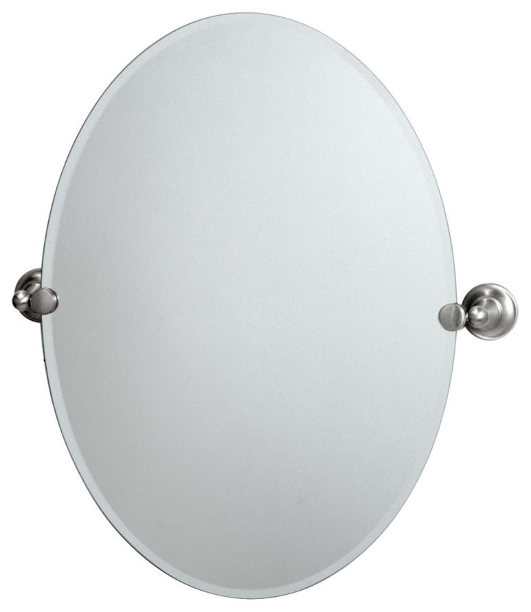Gatco Gc4339 19-1/2" W X 26-1/2" H Oval Frameless Bathroom Wall ... pertaining to Gatco 4059 Elevate 24" W X 26-1/2" H Oval Frameless Bathroom Wall - Chrome