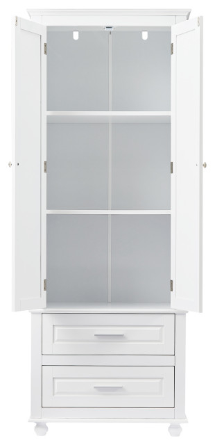 Gdf Studio 24"W Bathroom Storage Cabinet With Two Drawers, Adjustable Shelves - Traditional ... throughout Gdf Studio 24"W Bathroom Storage Cabinet With 3 Drawers, Adjustable Shelves, Grey