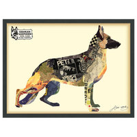 German Shepherd Dog Dimensional Handmade Collage Wall Art Framed Under ... with regard to German Shepherd Dog Dimensional Handmade Collage Wall Art Framed Under Glass