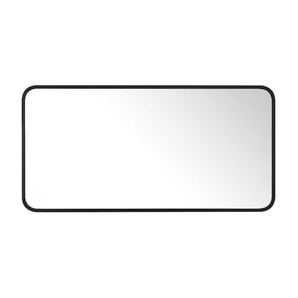 Getledel 20 In. W X 40 In. H Modern Medium Rounded Rectangular Metal ... pertaining to How a Scalloped Metal Mirror Can Elevate Your Home Decor