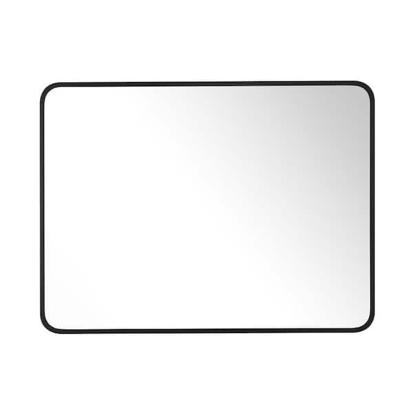 Getledel 30 In. W X 40 In. H Modern Medium Rounded Rectangular Metal ... inside Louisa Medium Scalloped Rectangular Metal Framed Wall Mirror