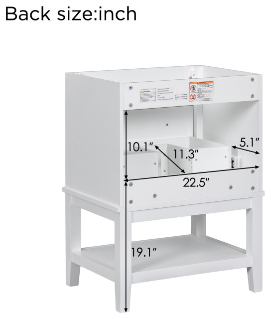 Gewnee 24" Bathroom Vanity With Sink, Bathroom Storage Cabinet ... for Gewnee White Bathroom Storage Cabinet A Deep Dive into Its Features