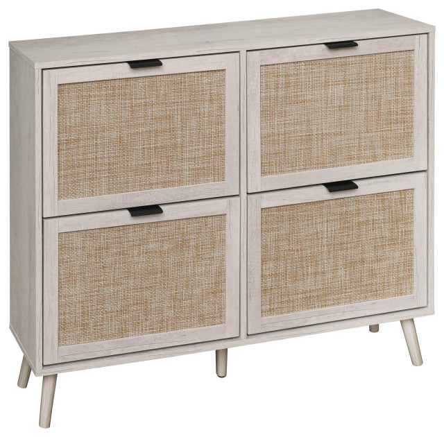 Gewnee Freestanding Modern Shoe Storage Cabinet - Transitional - Shoe ... throughout Gewnee Freestanding Storage Cabinet , White