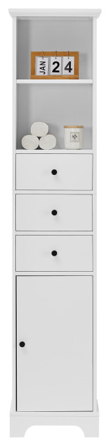 Gewnee Freestanding Storage Cabinet - Transitional - Bathroom Cabinets ... inside Gewnee Freestanding Storage Cabinet , White