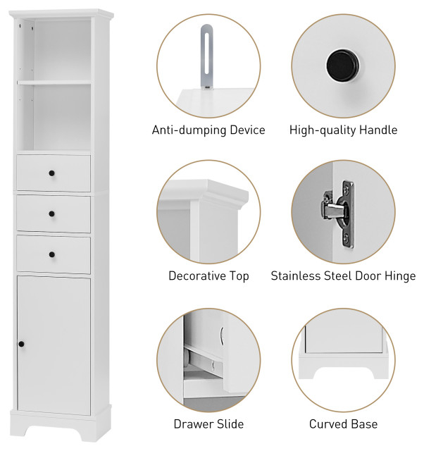 Gewnee Freestanding Storage Cabinet - Transitional - Bathroom Cabinets ... inside Gewnee Storage Cabinet