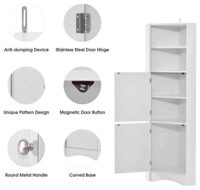 Gewnee Freestanding Storage Cabinet - Transitional - Bathroom Cabinets ... throughout Gewnee Freestanding Storage Cabinet , White