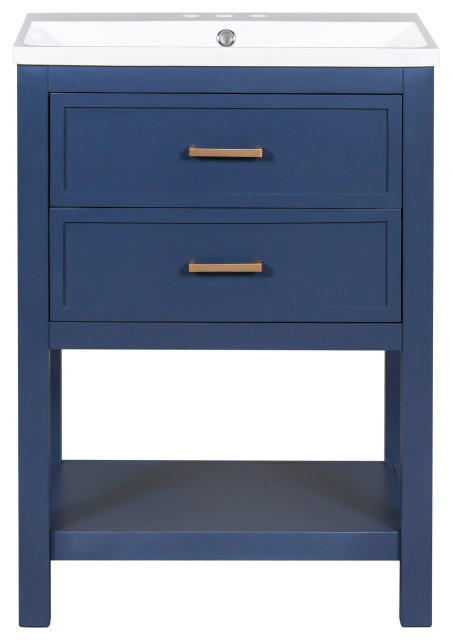 Gewnee Modern Bathroom Storage Cabinet With 2 Drawers - Transitional - Bathroom Vanities And ... pertaining to Is the Gewnee Tall Bathroom Storage Cabinet Right for Your Home