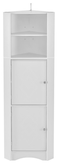 Gewnee Tall Bathroom Corner Cabinet, Freestanding Storage Cabinet With ... with regard to Gewnee White Triangle Tall Cabinet A Deep Dive into Design and Function