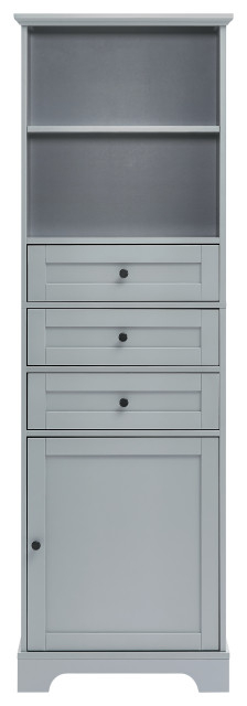 Gewnee White Tall Storage Cabinet - Transitional - Bathroom Cabinets ... within Gewnee White Triangle Tall Cabinet A Deep Dive into Design and Function