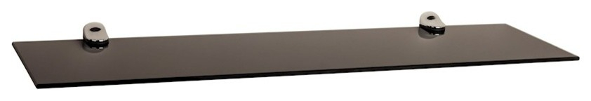 Glass Floating Shelf With Chrome Brackets 24X6" - Contemporary ... inside Clear Glass Floating Shelf With Chrome Brackets 24X6"