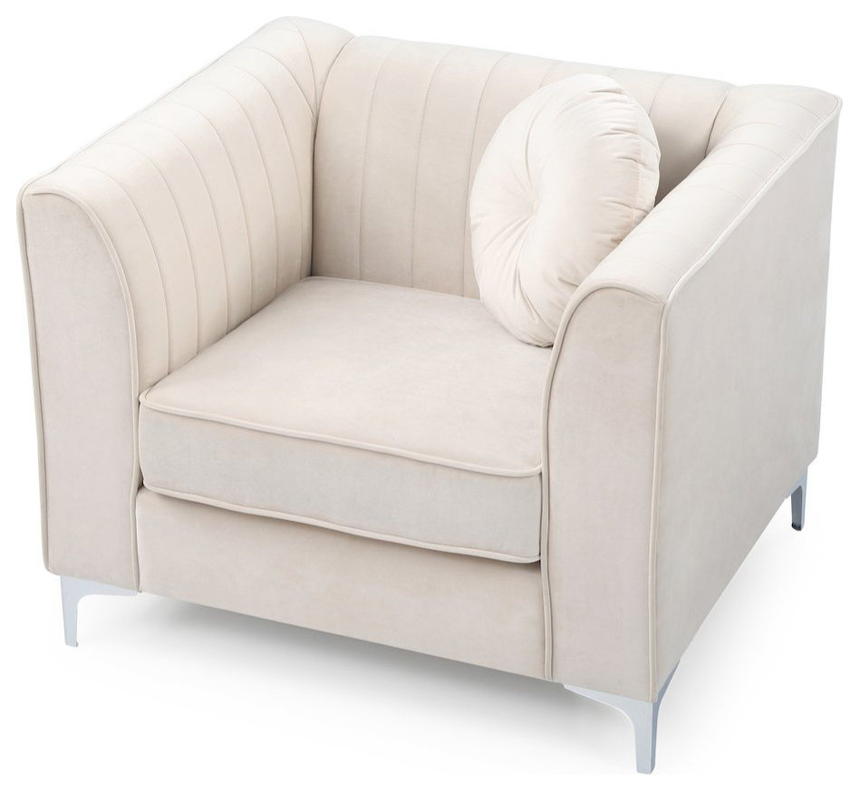 Glory Furniture Delray Accent Chair In Ivory Color - Contemporary ... inside Styling Your Home The Versatile Delray Accent Chair by Glory Furniture
