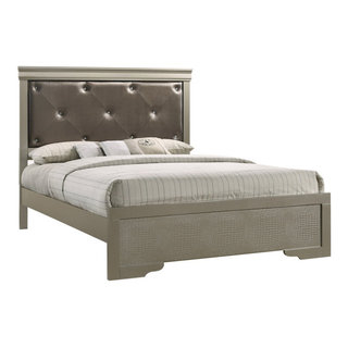 Glory Furniture Lorana Full Bed In Champagne Color - Contemporary ... regarding The Timeless Elegance of the Glory Furniture Madison Mirror Champagne