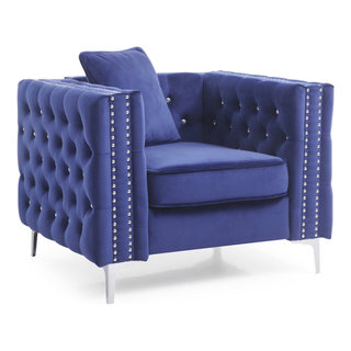 Glory Furniture Paige Accent Chair In Blue Color - Contemporary ... pertaining to Glory Furniture Paige Accent Chair In Black Color