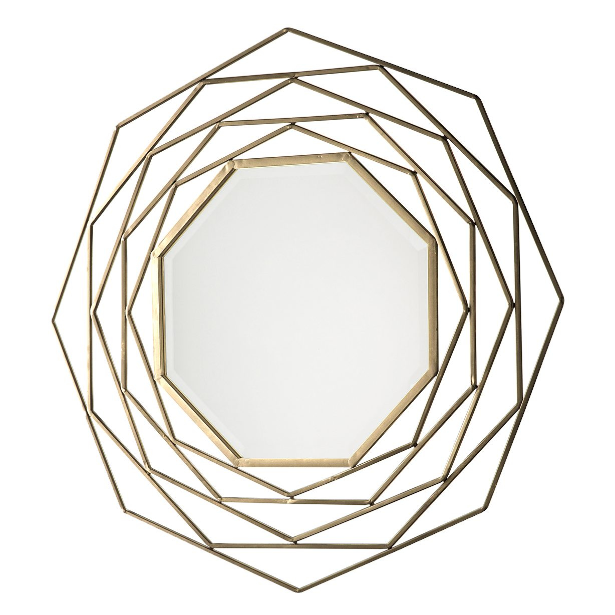Gold Octagonal Metal Wall Mirror - Primrose & Plum pertaining to Metal, 32X28 Octagonal Mirror, Black/Gld Wb