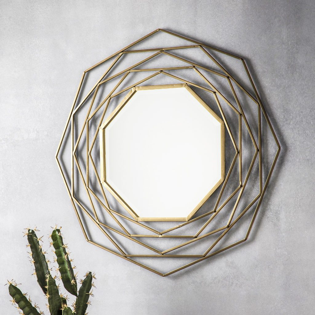 Gold Octagonal Metal Wall Mirror - Primrose & Plum throughout Finding the Perfect Fit A Guide to 32x28 Octagonal Mirrors in Black and Gold