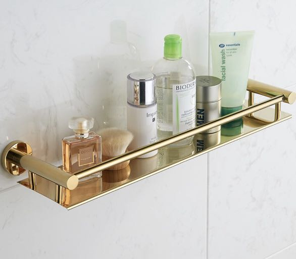 Gold Toiletries Shelf Rack For Bathroom Toilet, Furniture & Home Living ... with regard to Shelf For Bathroom Toiletries
