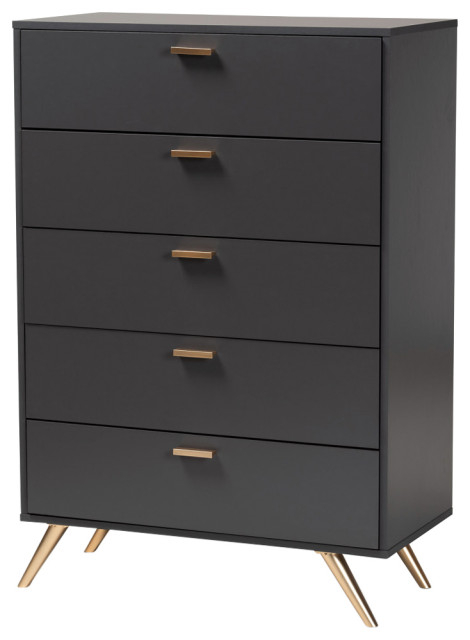 Goldsmith Modern Contemporary Dark Gray/Gold Chest - Midcentury ... regarding The Art of Dark Gray and Gold Incorporating Your Goldsmith Dresser