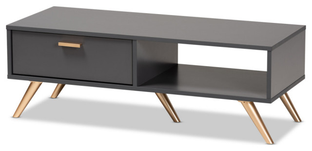 Goldsmith Modern Contemporary Dark Gray/Gold Coffee Table - Midcentury ... in Goldsmith Modern Contemporary Dark Gray/Gold Dresser
