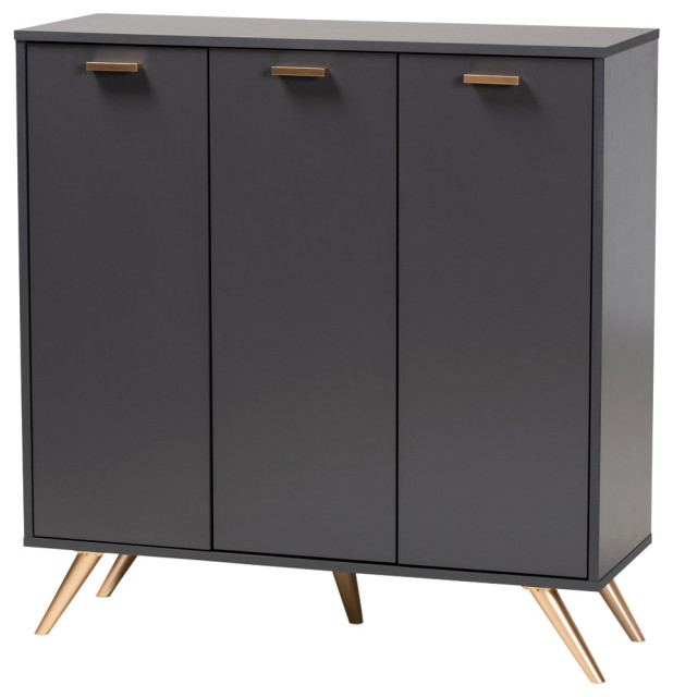 Goldsmith Modern Contemporary Dark Gray/Gold Shoe Cabinet - Midcentury ... within The Art of Dark Gray and Gold Incorporating Your Goldsmith Dresser