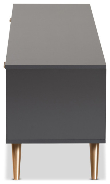 Goldsmith Modern Contemporary Dark Gray/Gold Tv Stand - Midcentury ... in Goldsmith Modern Contemporary Dark Gray/Gold Dresser