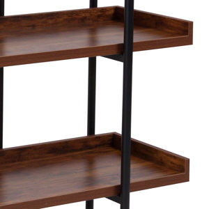 Gracie Oaks Ohlson Rustic Wood Grain Open-Style 3-Shelf Display Unit By ... intended for The Aesthetic Appeal and Durability of Brown Wood Metal Shelving