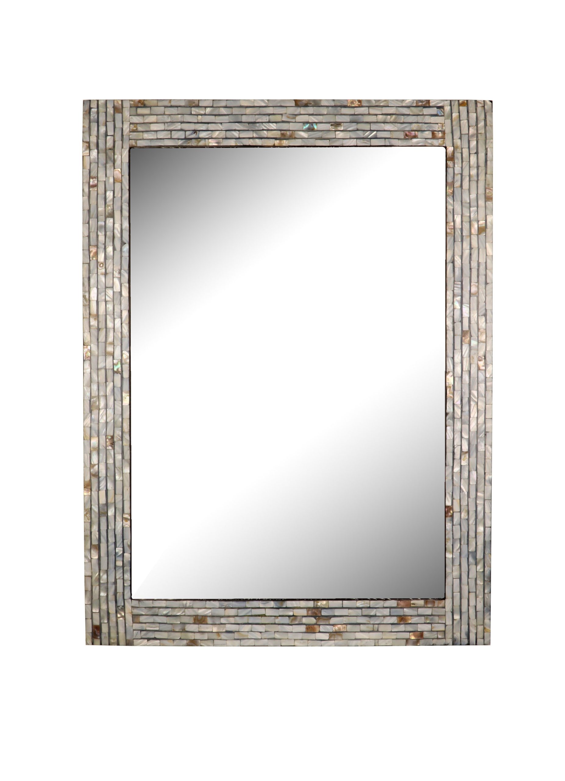 Gracie Oaks Palo Reflection Seashell Finish Rectangular Framed Wall ... intended for The Artisanal Beauty of the Chloe's Reflection Seashell Framed Mirror