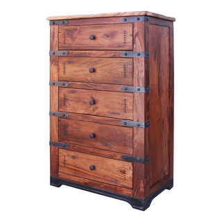 Granville Parota 5 Drawer Highboy Dresser - Rustic - Dressers - By ... intended for The Enduring Appeal of the Granville Parota 5 Drawer Highboy Dresser
