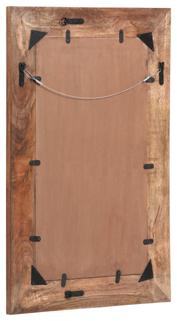 Greenler Boho Handcrafted Rectangular Mango Wood Wall Mirror - Tropical ... with regard to Greenler Boho Handcrafted Rectangular Mango Wood Wall Mirror