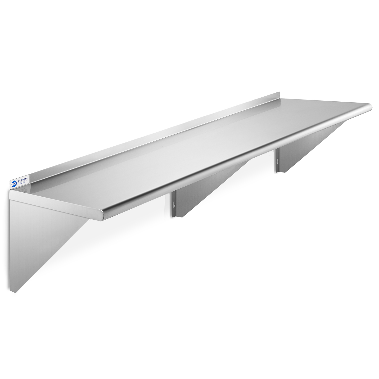 Gridmann Nsf Stainless Steel 12" X 72" Kitchen Wall Mount Shelf ... for Nsf Stainless Steel 12" X 24" Commercial Kitchen Wall Shelf Restaurant Shelving
