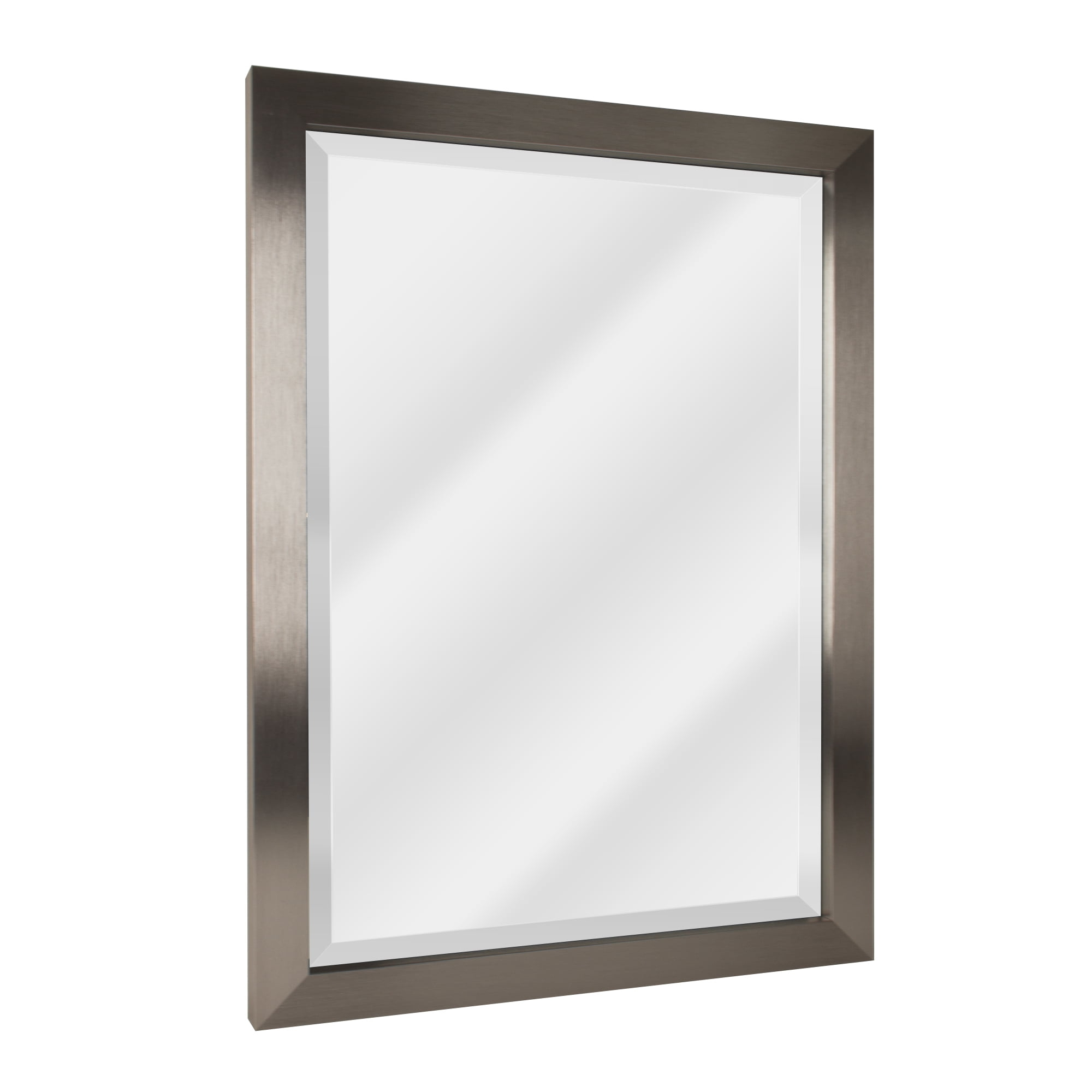 Head West Brushed Nickel Metal Rectangular Framed Beveled Wall Mirror ... within Head West Brushed Nickel Polystyrene Rectangular Framed Beveled Wall Mirror, 32" W X 26" H X 1.5" D