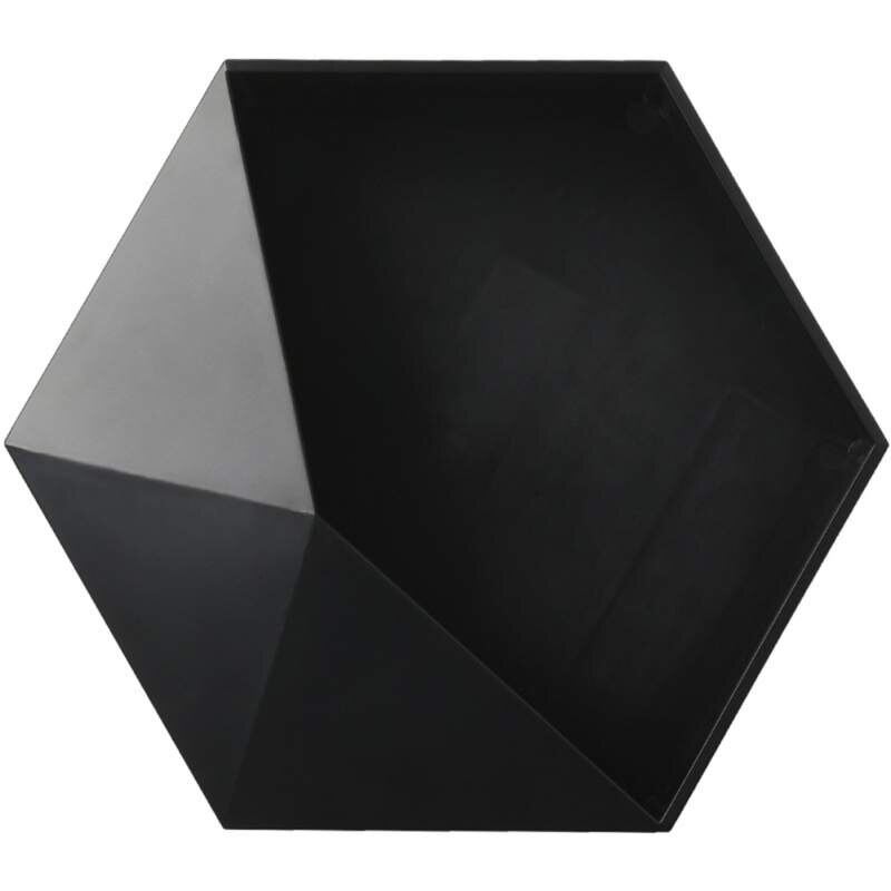 Hexagonal Wall Shelves Geometric Wall Floating She... – Grandado for Geometric Pirzada Wall Shelf, Black 36X24